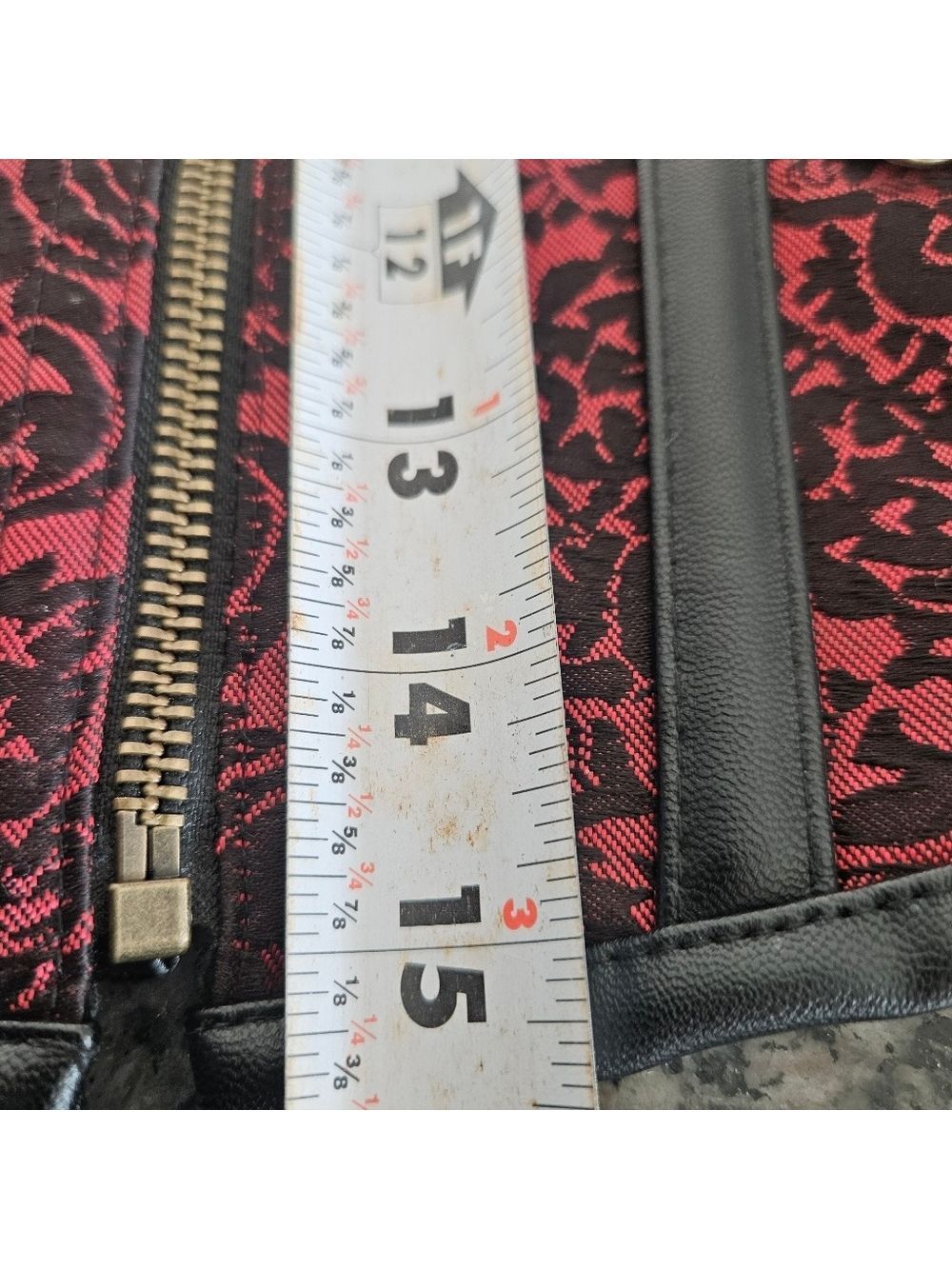 Vintage-Style Women’s Corset Bustier Red & Black Brocade Lace-Up Size Small - Picture 6 of 9